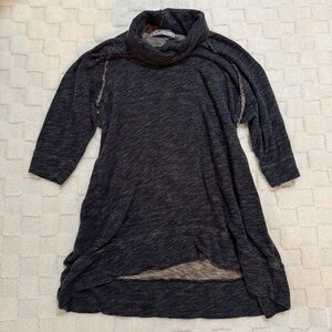 Free People FP Beach Women's Heather Gray Cowl Neck Long Sweater, One Size